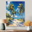 Palmiers verts, paradis tropical II - palmiers et palmiers, art mural-1421792471-1427308283