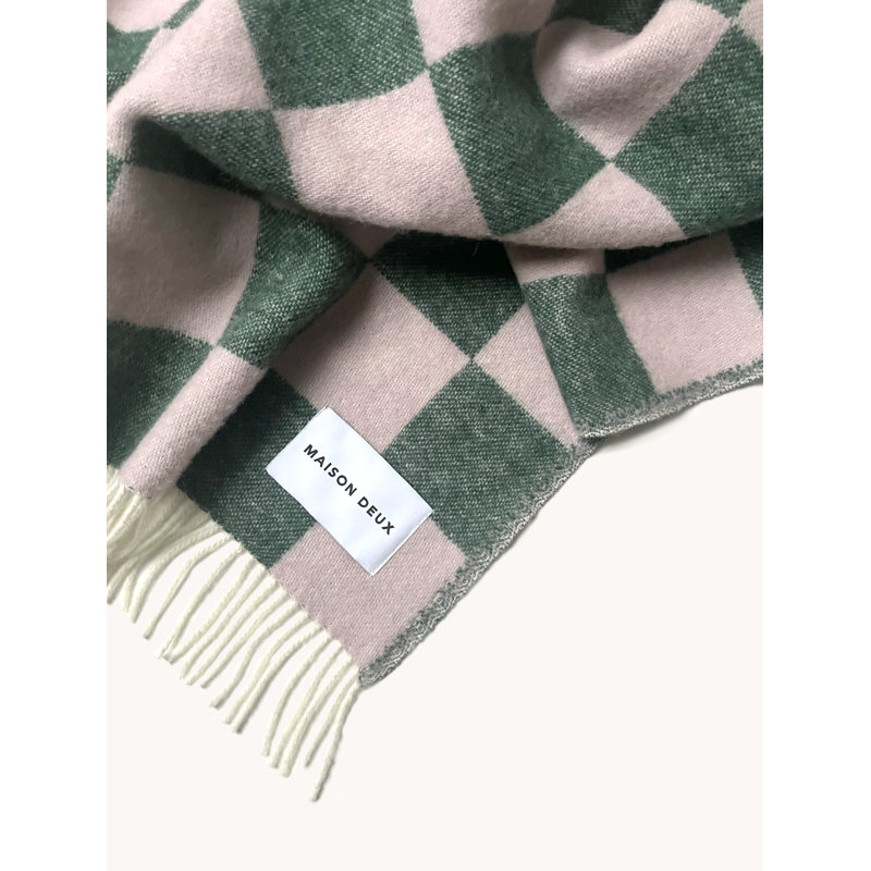 Throw Blanket, Green/Pink