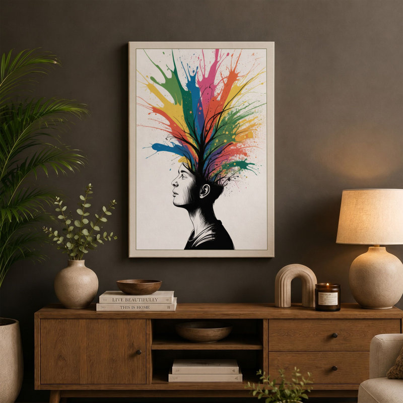 Creative Burst Modern - Wrapped Canvas, 18x12 - 45.7 x 30.5 cm, Sage Border