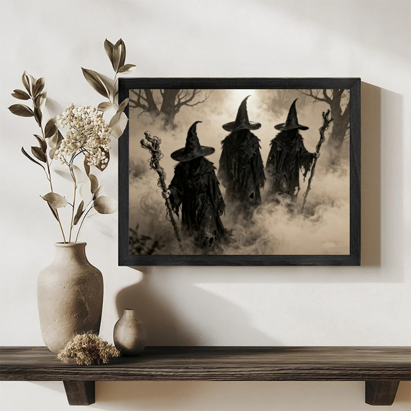 "Black Ghost Vintage Three Ghost Envoys", art mural, impressions de style rétro, H 13 po x l 17 po