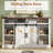  Allen 66" W Farmhouse TV Stand with Sliding Barn Door & Large Storage Shelves,White-105532819