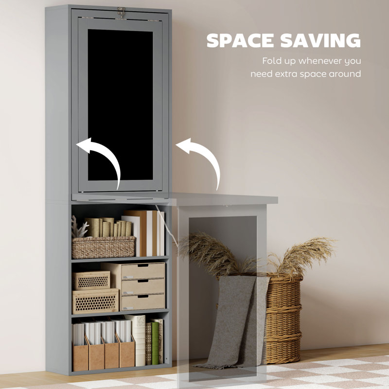 Fold-Out Convertible Office Desk (Not Include Stools)