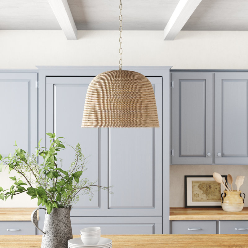 Pacifica 1-Light Off White Mango Wood Pendant