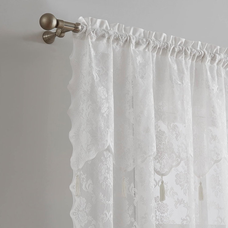 Sidnie Semi Sheer Curtain Pair, Ivory, 54" W x 84" L