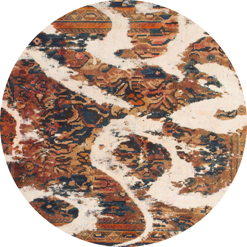 Slatington Abstract Indoor Rug, Round 8'