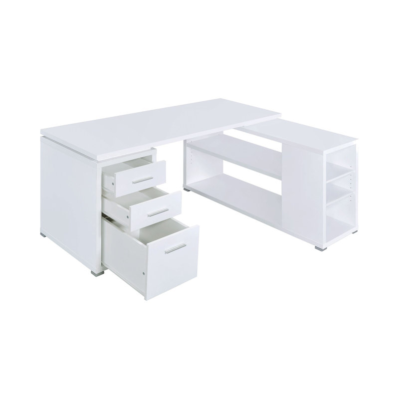 Ralphs L-Shaped Writing Desk, White