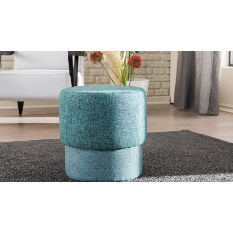 Repose-pieds Karolinka, Mélange de polyester bleu turquoise
