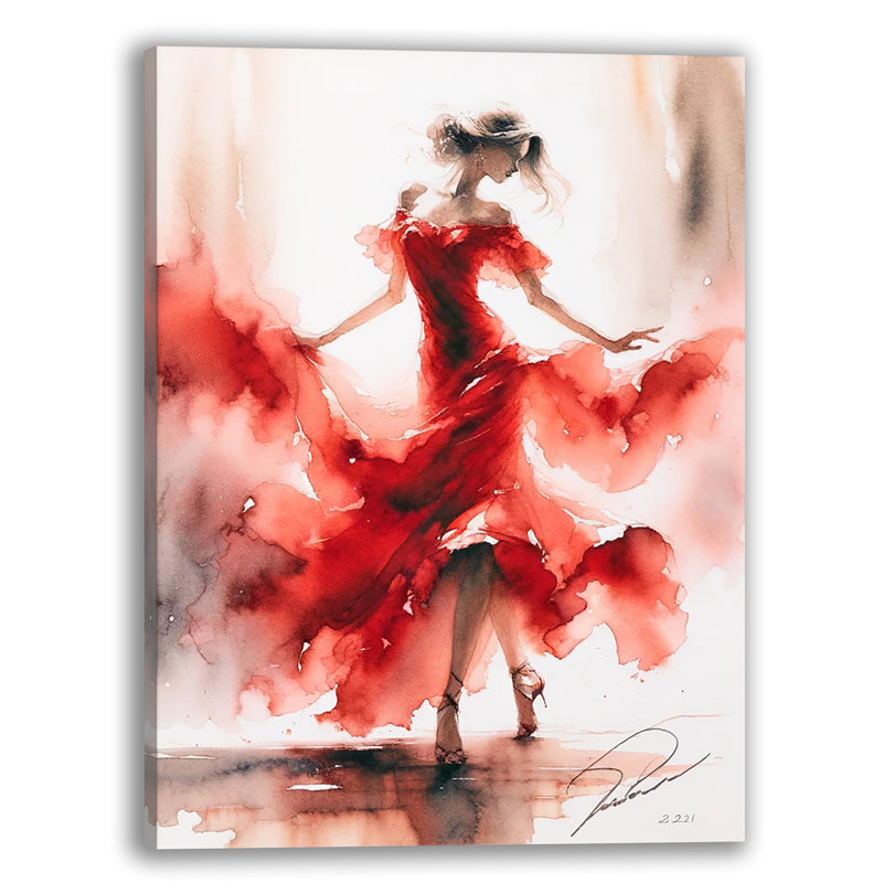 «Rhapsody In Rouge Dance Mouvement», reproduction sur toile, H 22 po x l 16 po x P 1,5 po
