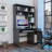 Compu 180 Hutch Desk With Multiple Shelves, Retractable Keyboard Tray, And CPU Door Panel For Enhanced Organization And Productivity
