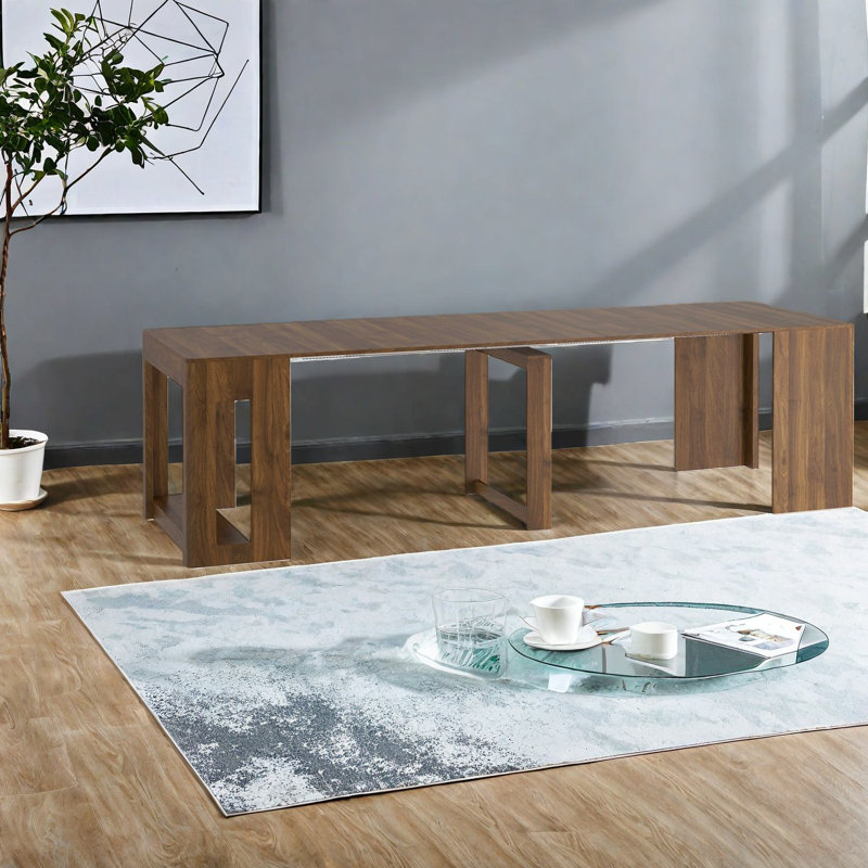 Extendable Dining Tables (table Only, No Chairs, Complete With Top And Legs), Mdf Wood Modern Home Kitchen