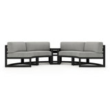 Avion 43" Wide Outdoor Curved Patio Sectional with Sunbrella Cushions