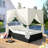 Outdoor Patio Wicker Sunbed Daybed With Adjustable Seats And Comfortable Cushions, Perfect For Relaxation And Versatility.-237989136