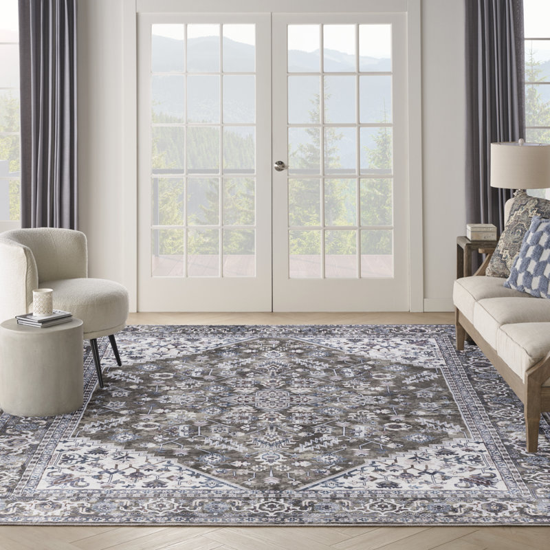 Washable Oriental Rug, Rectangle 9'2" x 12'