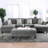 Chenille 5Pc Sectional Set Living Room Furniture Pillows Armless Chair Ottoman Chaise Plush Couch Sectionals