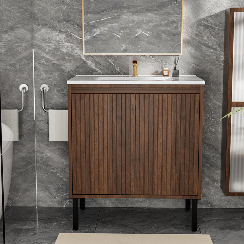 Meuble-lavabo 30 po sans lavabo, Brun mat, 30"