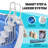 Main Access Above Ground Pool Ladder Steps w/ Pad + 2 Weights + LED Lite