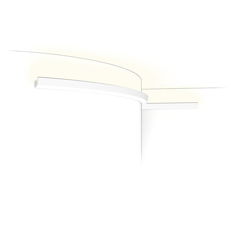 Moulure couronnée en polyuréthane blanc uni apprêté 1 po x 1 po x 78-3 / 4 po