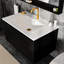 Meuble-lavabo flottant de 30 po, noir, sans lavabo, grand espace de rangement, formaldéhyde bas, meuble-lavabo à installation rapide, conception murale, sans tiroir, assemblage facile, qualité durable