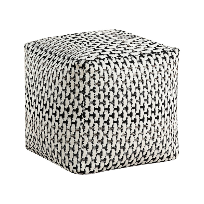 Modern Square Pouf , Fabric, Non-Slip Bottom, 300Lbs Weight Capacity, Multi-Color, 16X16x16 Multi-Color With 16" H X W D