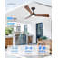 Ventilateur de plafond 52 po à 3 pales en bois de ferme avec luminaire à intensité variable, 3 couleurs à DEL, moteur CC réversible à 6 vitesses, minuterie, intérieur extérieur-92113806-92113804-92113801