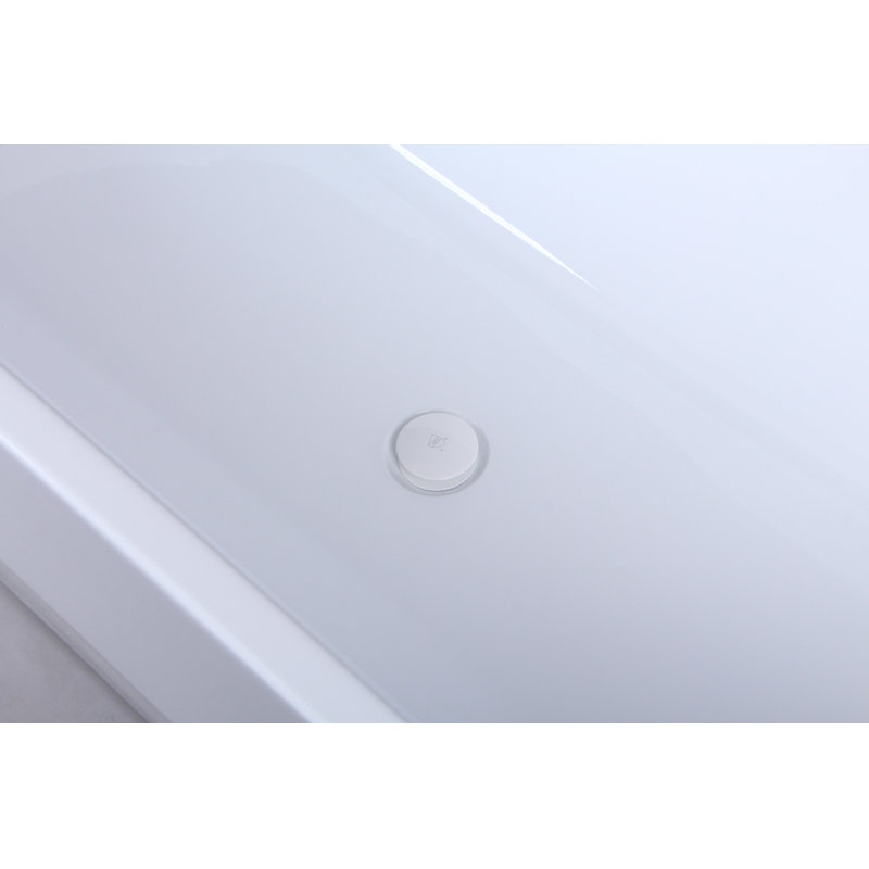 Ethen 67'' Glossy White Diamond Freestanding Acrylic Bathtub