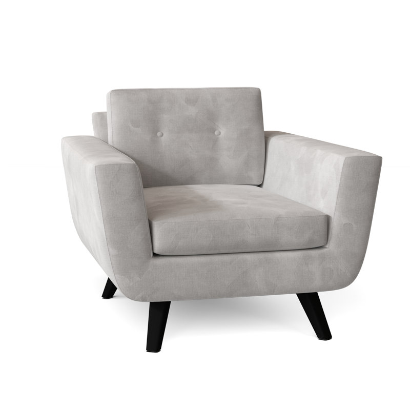 Fauteuil Callie, Blanc velouté, Noir, Moyenne