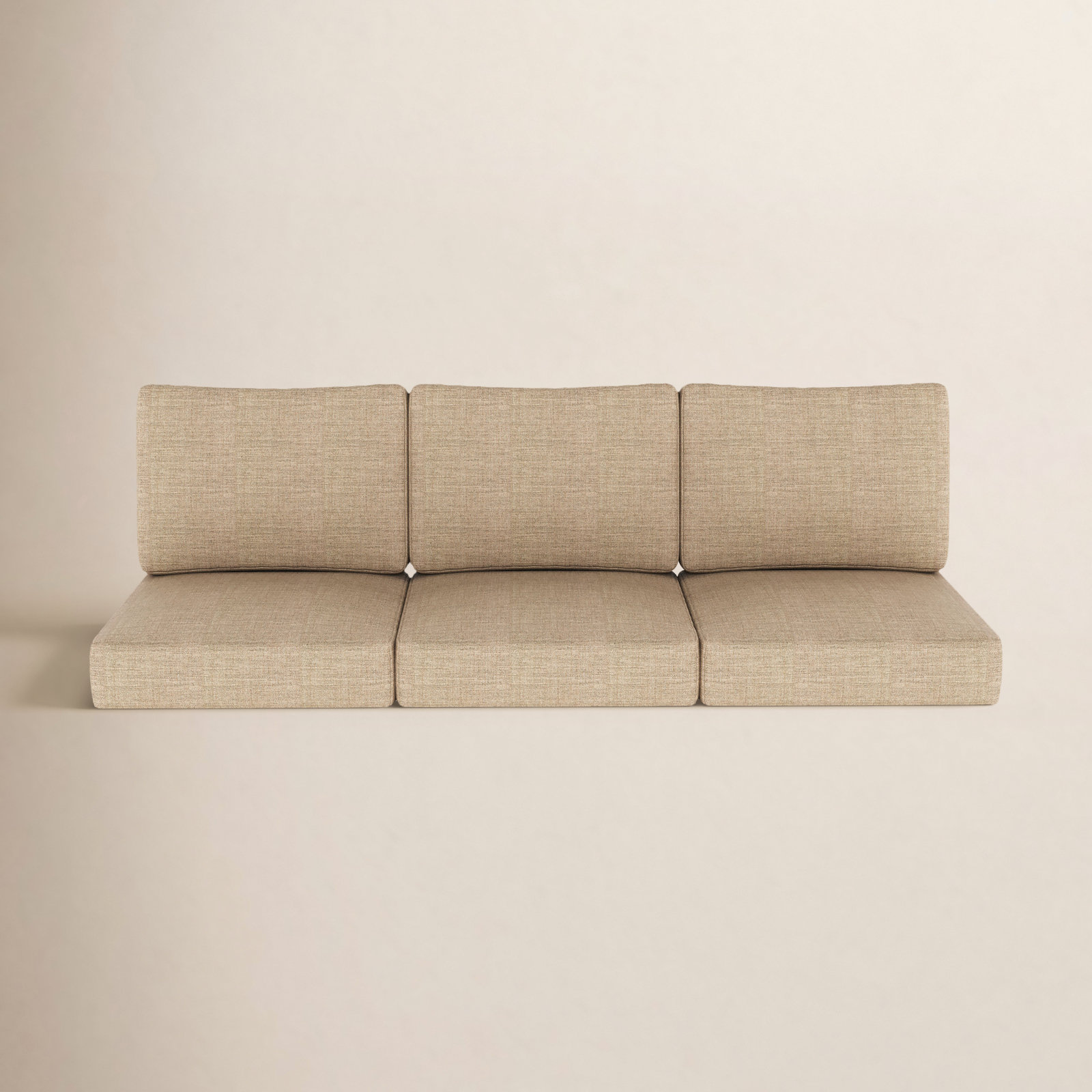 25" Sunbrella® Sofa Seat and Back Cushion, Cast Ash Sunbrella® Plainweave