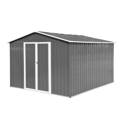 Metal Garden Sheds 10Ftx8ft Outdoor Storage Sheds Grey