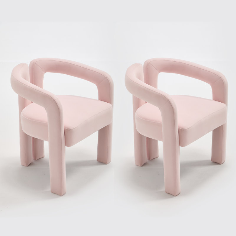Accent Barrel Chair Set Of 2, Pink