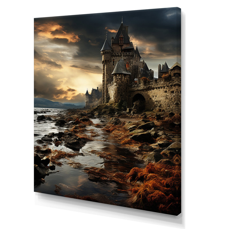 Mettler Castles Stormy Drama Intense sur toile, H 40 po x l 30 po x P 1,5 po, Toile tendue