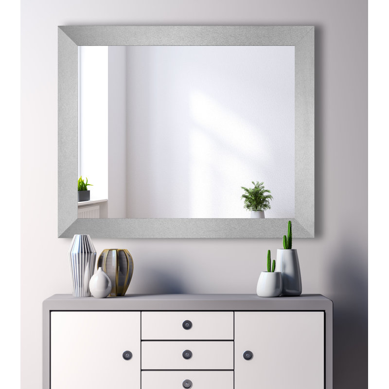 Miroir d'appoint mural Alacazar, 45,5 po x 39,5 po, Argent