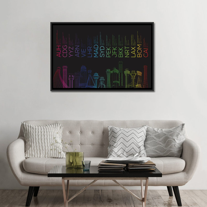 « toure i », impression sur toile, H 18 po x l 26 po x P 1,5 po, Toile avec cadre flottant noir, Pas de tapis