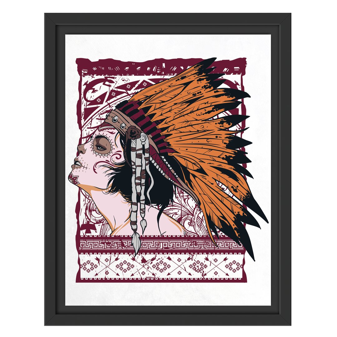 Gerahmtes Wandbild Indian girl light