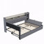 Lit de jour double rembourré avec repose-pieds et tablettes-129865211