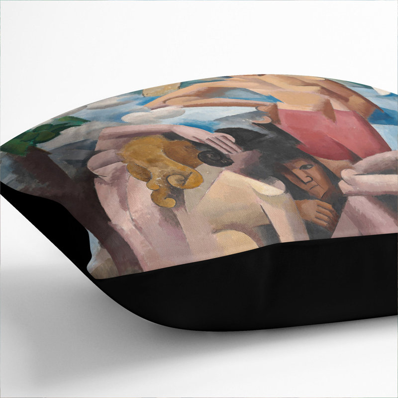 The Bathers Scatter Cushion, 55cm H x 55cm W x 20cm D, Black