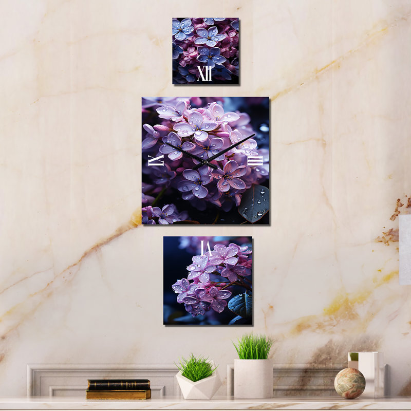 Horloge murale traditionnelle lilas Moonmit Whisper
