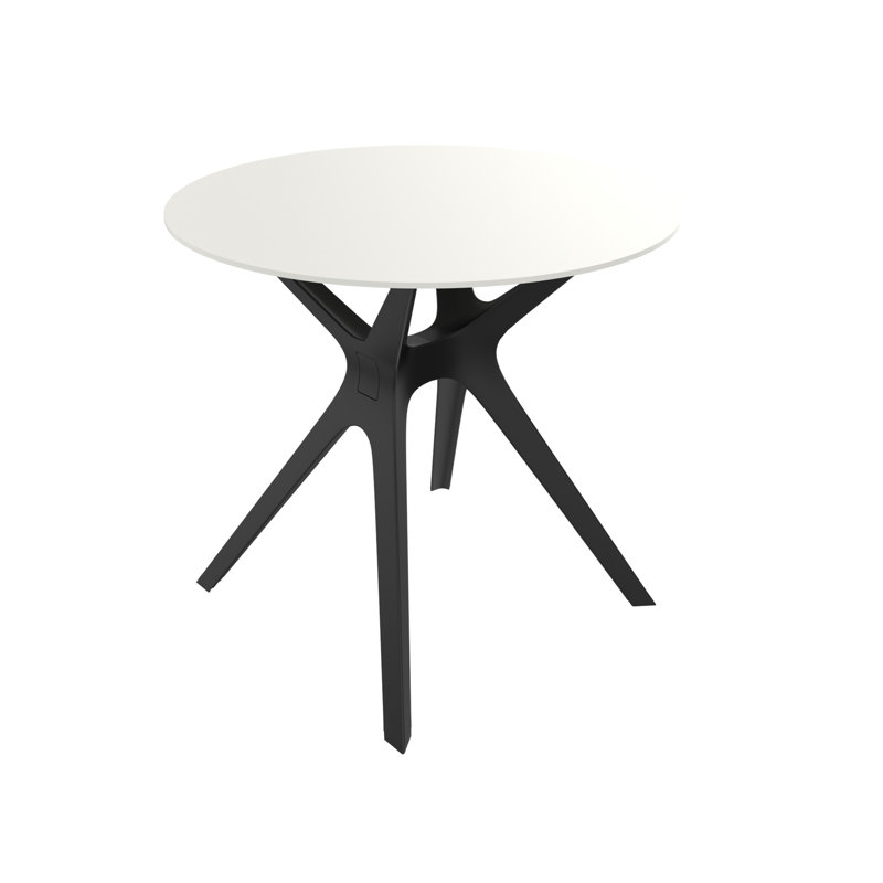 Vela Round Dining Table, White, Schwarz