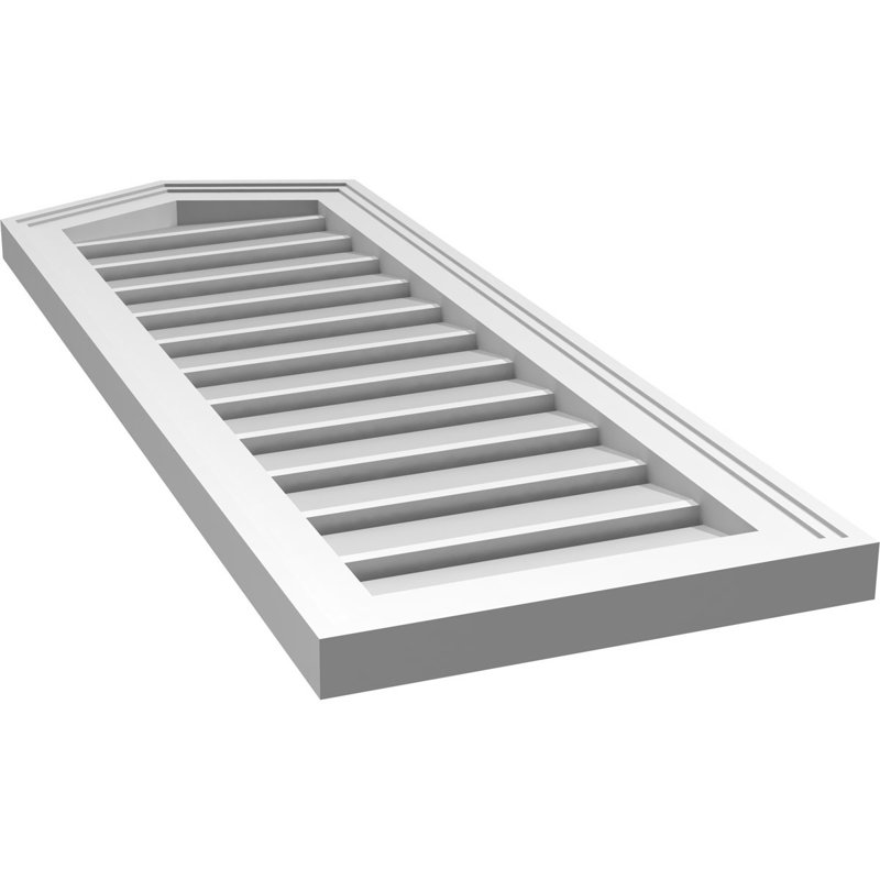 Ventilé à pignon fonctionnel en uréthane à hauteur de sommet 5 pintes, brun clair apprêté, H 38 po x l 14 po x P 1,5 po