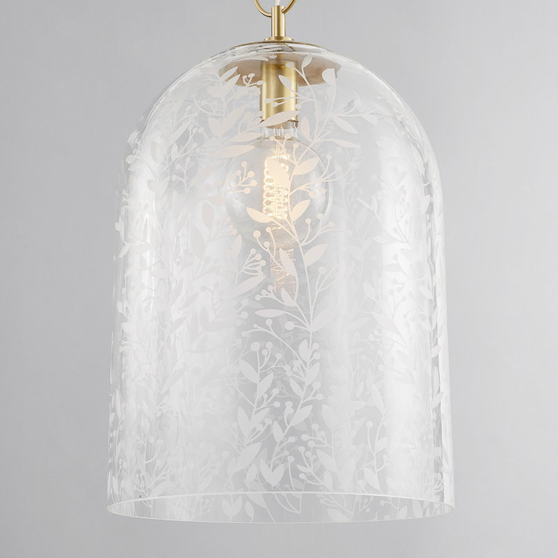 Belleville 1 Light Pendant, Aged Brass, 35" H x 14" W x 14" D