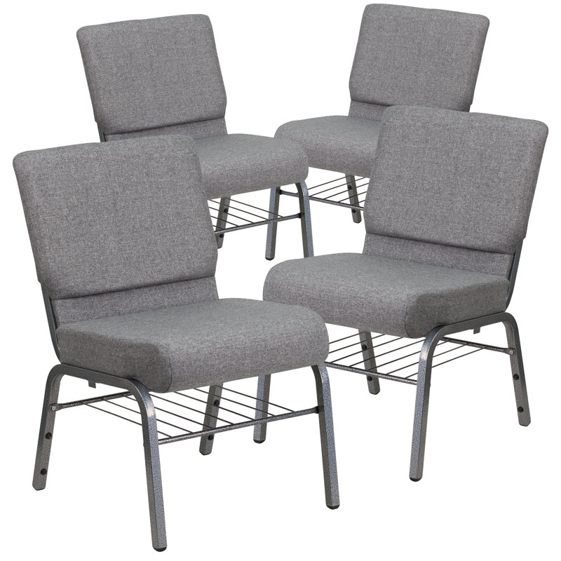 Chaise d'église l 21,25 po Mikolaj, Veiné argent, Gris foncé