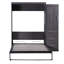 Lit double en gris - comprend une garde-robe, des tiroirs et un design pliable avec un espace de rangement gris-563546935