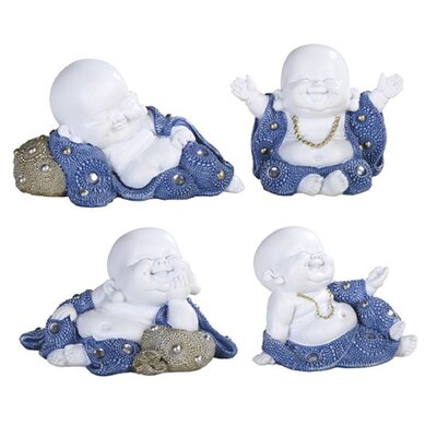 4 Piece  Miniature Maitreya Buddha in Different Poses Feng Shui Statue Decoration Figurine Set -  Bungalow Rose, CF1EDE4092E54B7AA6F1281D3EF52D25