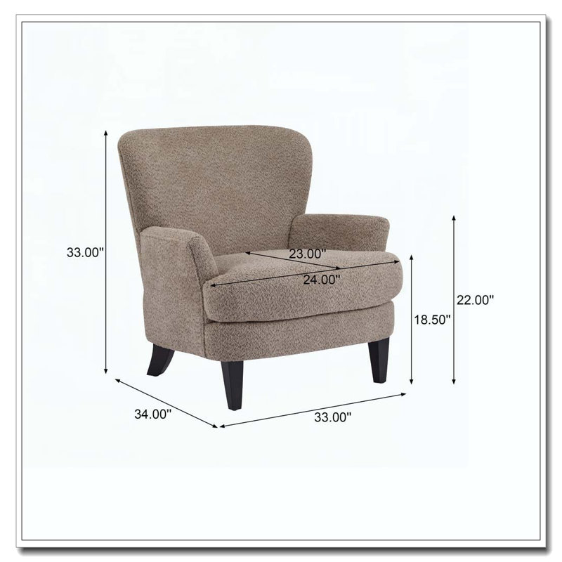 Fauteuil club rembourré Boucle, Marron clair