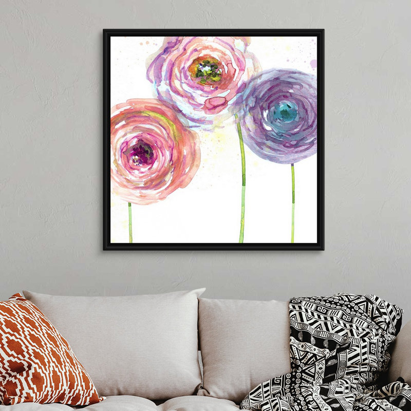 Summer Fields II - reproduction d'art sur toile, Cadre flottant noir, H 37,7 po x l 37,7 po x P 1,75 po