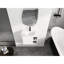 Meuble-lavabo mural 24 po blanc brillant, lavabo en céramique blanche, porte à fermeture en douceur, espaces de rangement ouverts, meuble-lavabo simple avec tablettes, caractéristiques, espaces de conception