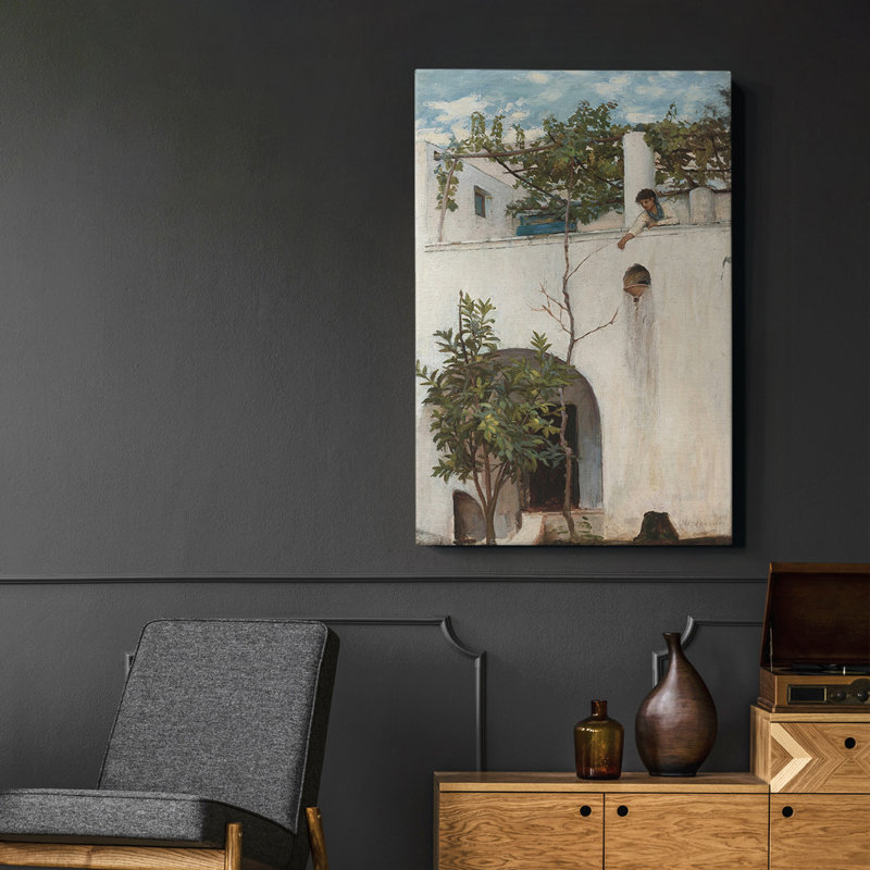Paysage rétro CCIX - peinture sur toile tendue, H 49 po x l 33 po
