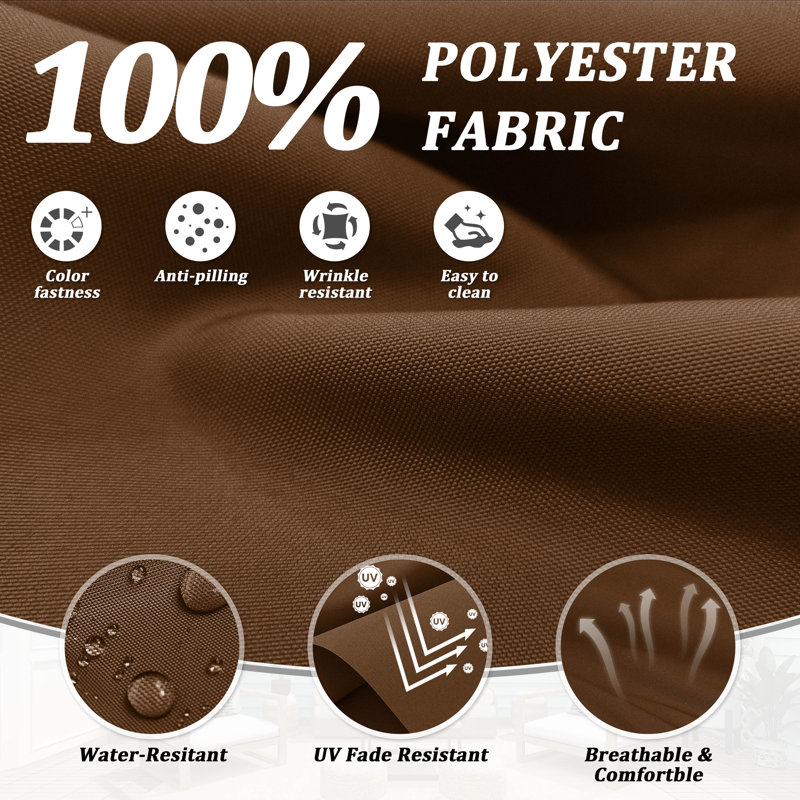 Coussins de siège d'extérieur 22x22x4, L 22 po x P 22 po, 4'', Cacao