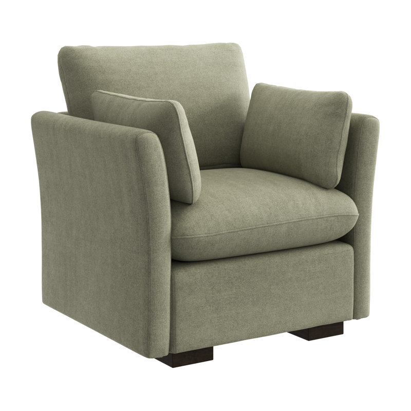 Stedman Modular Accent Chair, Living Room Furniture, Soft Green