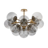 Shine Flush Mount (Natural Brass with Swirl Glass)