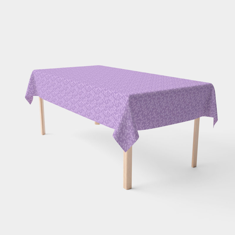 Rectangular Tablecloth, 100% Cotton, 52X104", Purple Vines, 120" L x 52" W